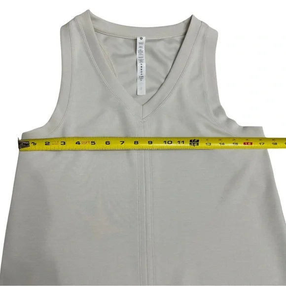 Lululemon Ease of it All V-Neck Midi Dress SZ 8 White Opal Athleisure Casual GUC - Picture 8 of 11